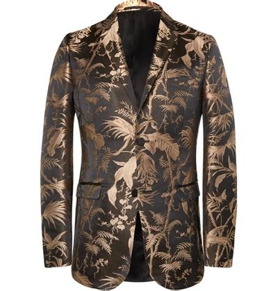 gucci black and gold slim-fit jacquard tuxedo jacket|Gucci jacket kevin hart.